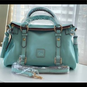 Authentic Dooney & Bourke Florentine Leather Pale Blue Satchel NWT Size Mini